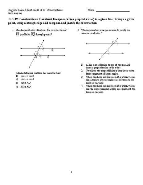 Constructing Parallel and Perpendicular Lines Lesson Plan