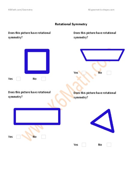    Rotational Symmetry Worksheet