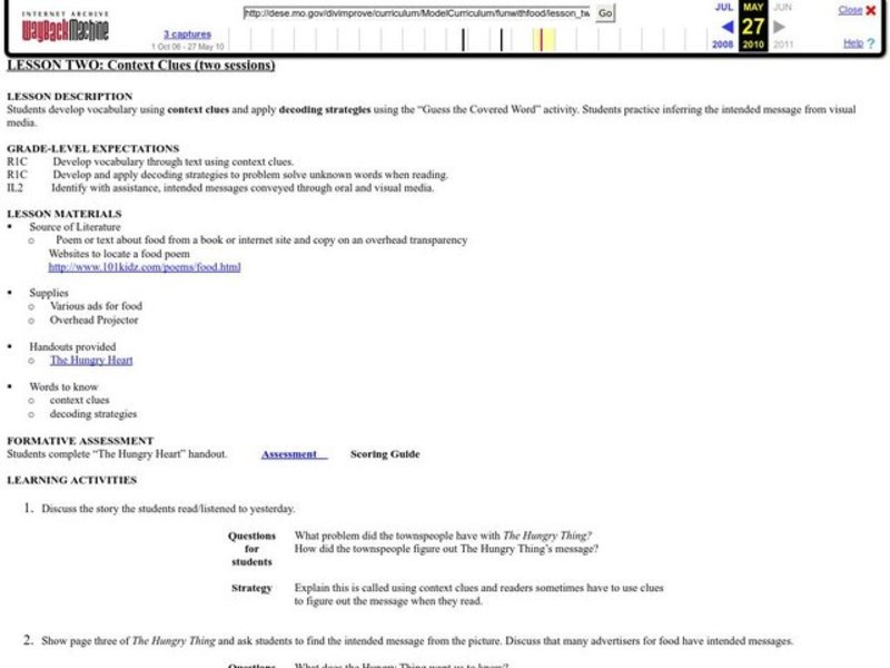 Context Clues Lesson Plan