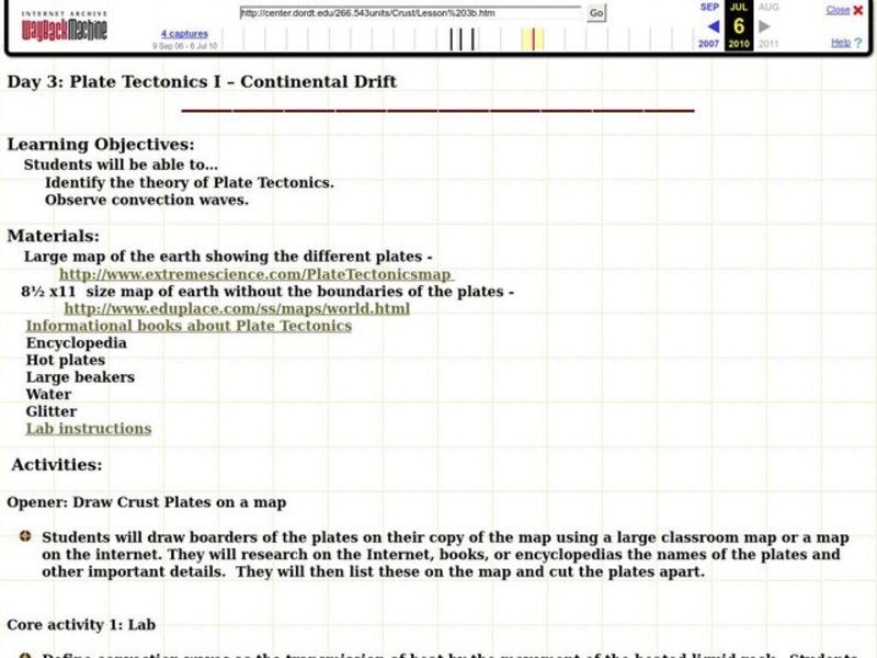 Continental Drift Lesson Plan