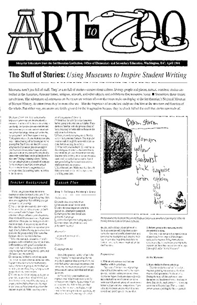 The Stuff of Stories: Using Museums to Inspire Student Writing Lesson Plan