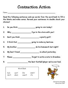 Contraction Action Worksheet