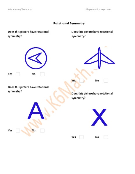    Rotational Symmetry Worksheet