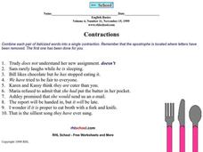 Contractions Worksheet