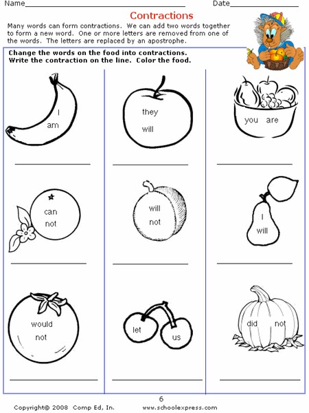 Contractions Worksheet