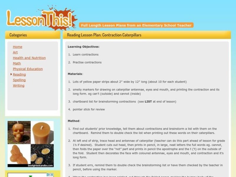 Contractions Lesson Plan
