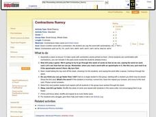 Contractions Fluency Lesson Plan