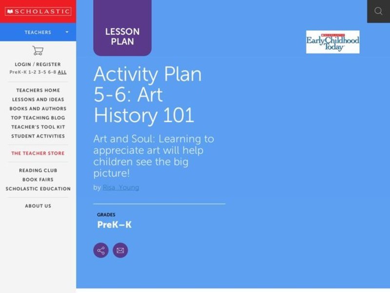 Activity Plan 5-6: Art History 101 Lesson Plan