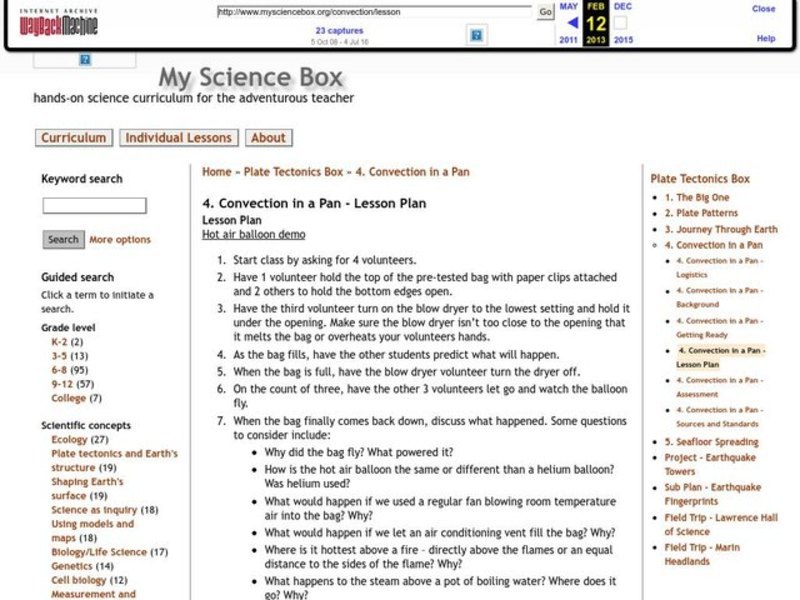 Convection in a Pan Lesson Plan