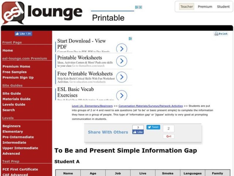 Conversation Starters Worksheet