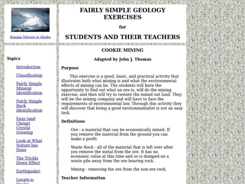 Cookie Mining Lesson Plan