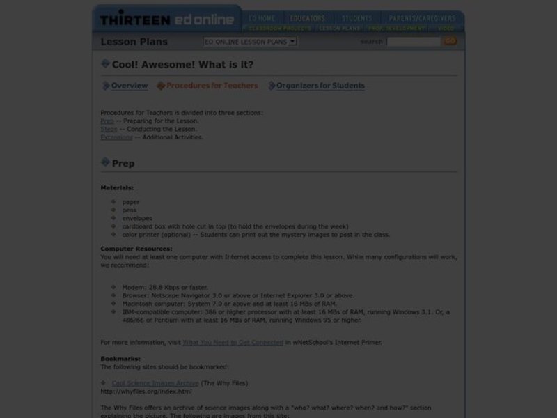 Cool! Awesome! What is it? Lesson Plan