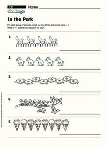 In the Park: Subtraction -Minus 1 Interactive