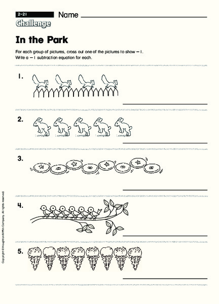 In the Park: Subtraction -Minus 1 Interactive