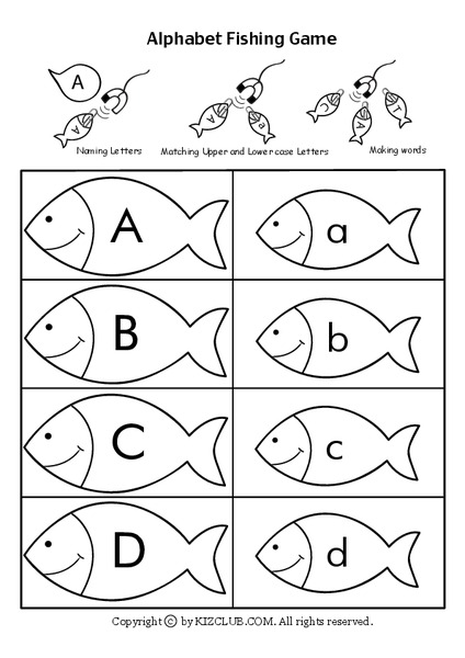 Alphabet Fishing Game Worksheet