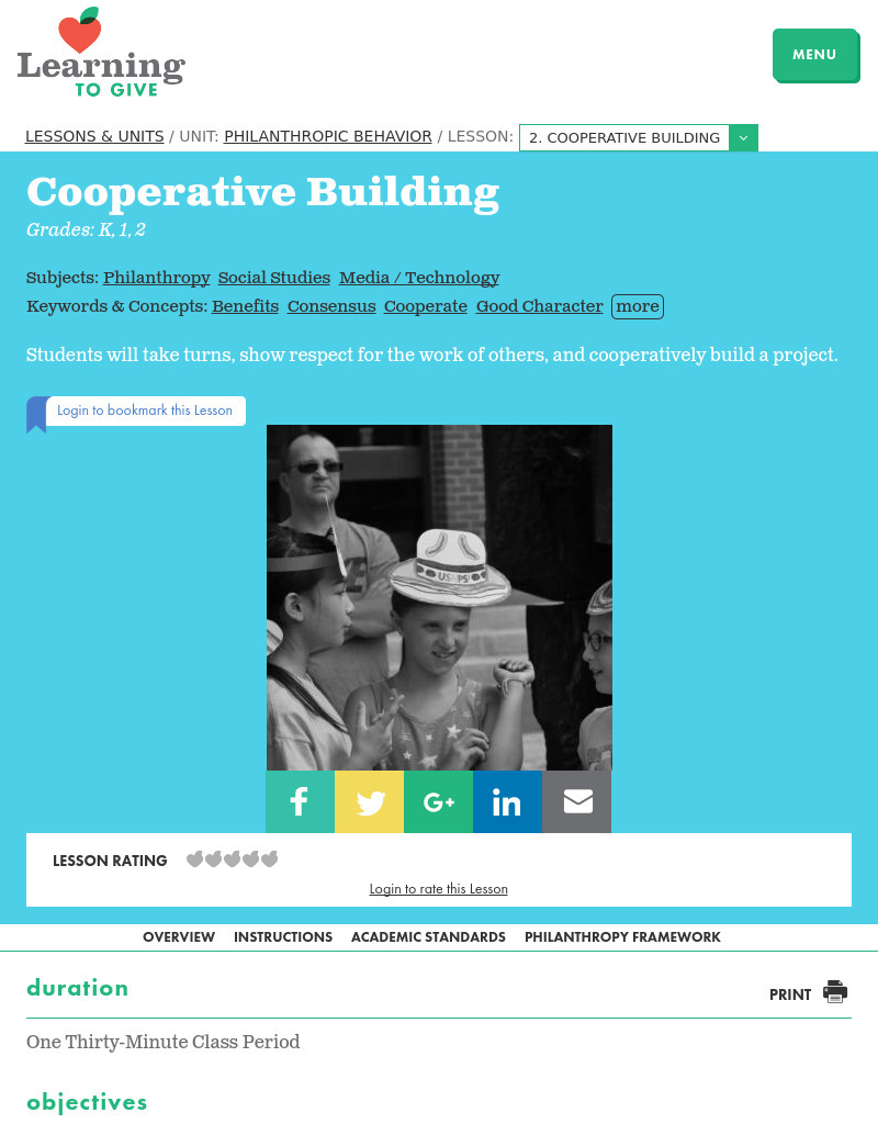 Cooperative Building Lesson Plan