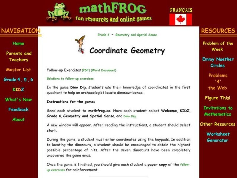 Coordinate Geometry Lesson Plan