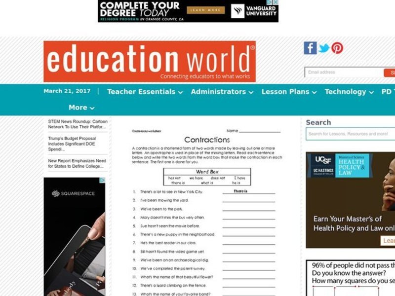 Contractions Lesson Plan