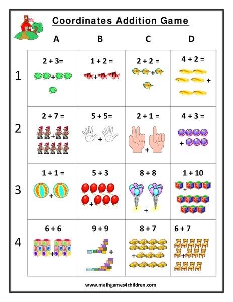 Coordinate Addition Game Worksheet