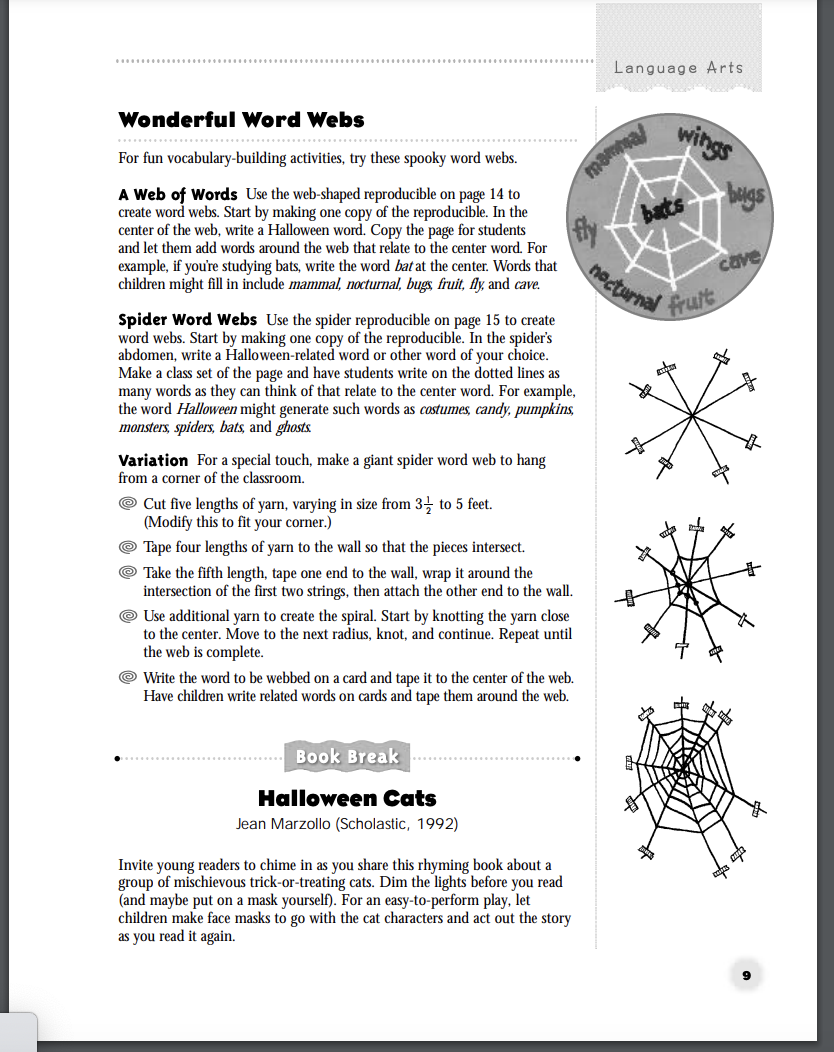 Wonderful Word Webs Worksheet