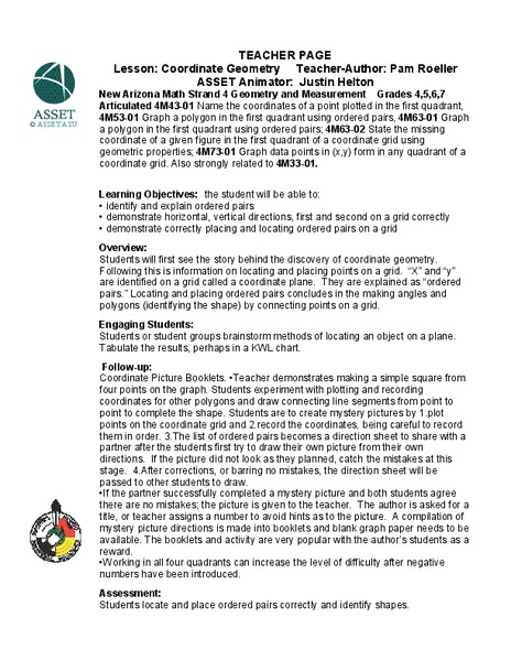 Coordinate Geometry Lesson Plan
