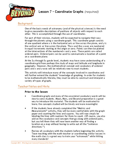 Coordinate Graphs Lesson Plan