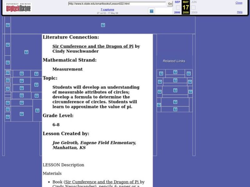 "Sir Cumference and the First Round Table" by Cindy Neuschwander Lesson Plan