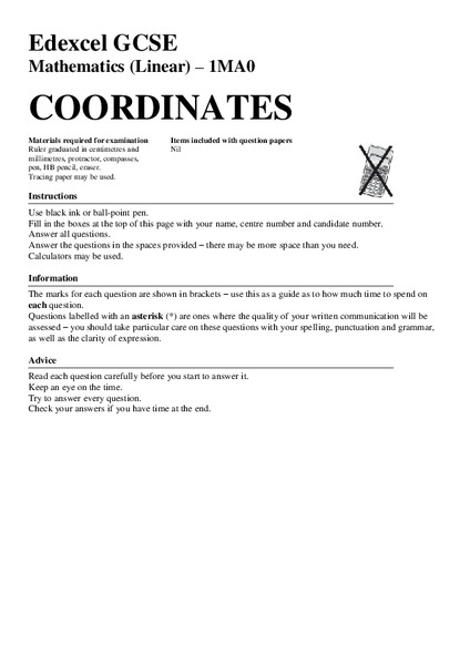 Coordinates Assessment