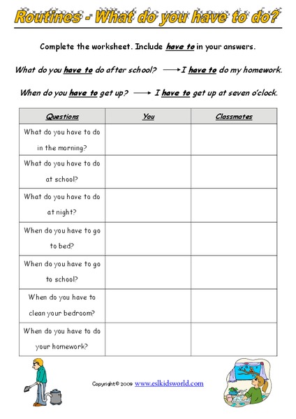 Routines — What Do You Have to Do? Organizer