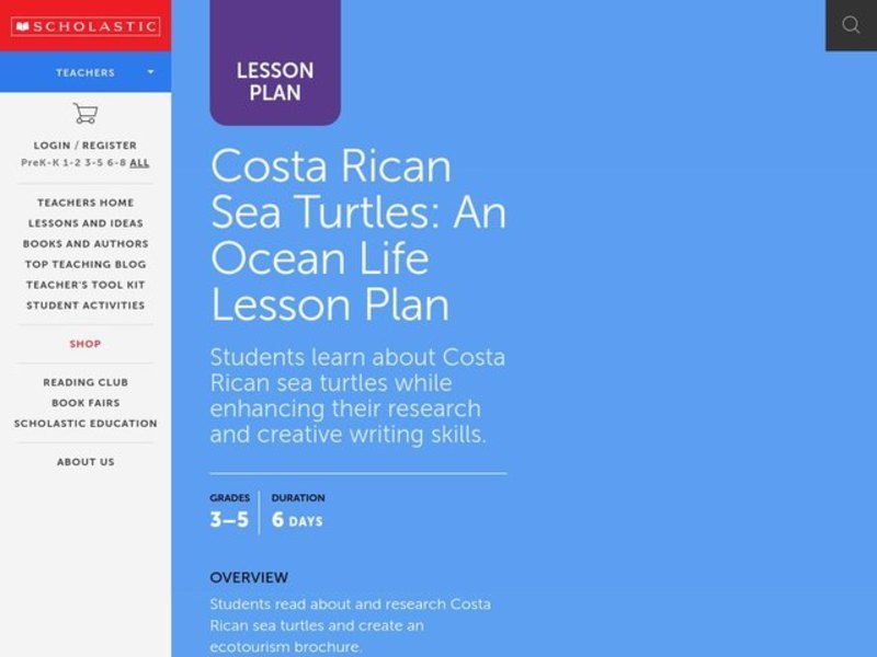 Costa Rican Sea Turtles Lesson Plan