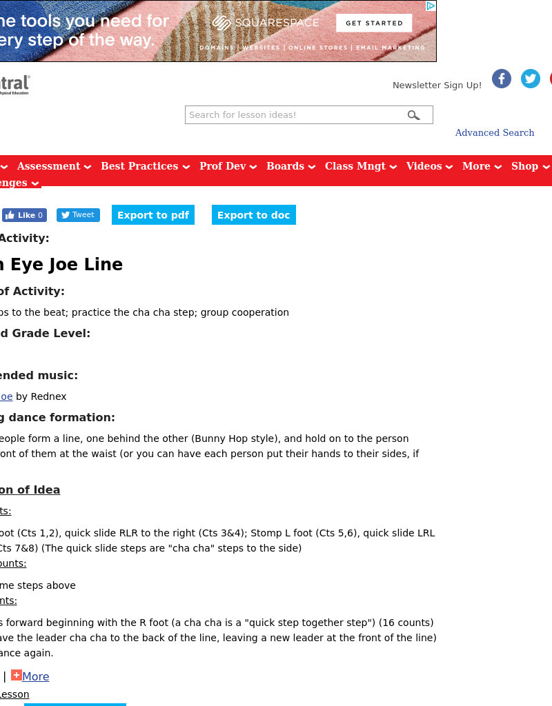 Cotton Eye Joe Line Lesson Plan