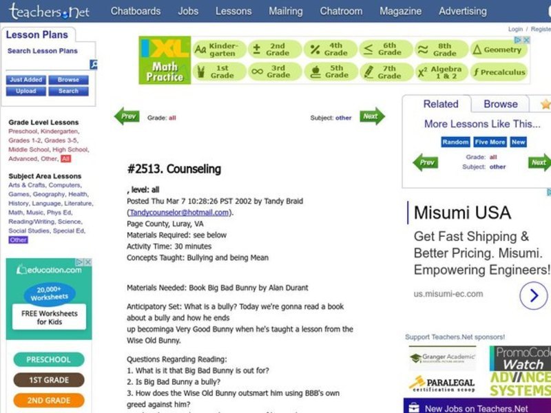 Counseling Lesson Plan