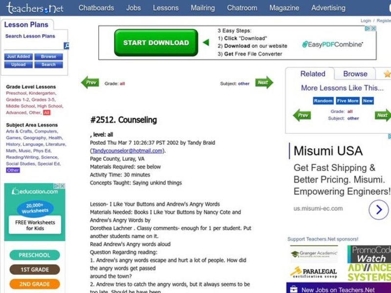 Counseling Lesson Plan