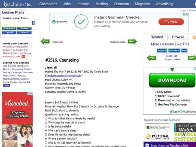 Counseling Lesson Plan