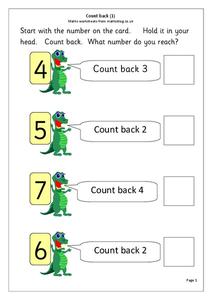 Count Back Worksheet