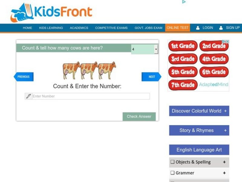 Count and Tell Worksheet