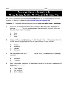 Pronoun Case - Exercise 5: They, Them, Their, Theirs, and Themselves Interactive