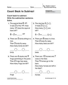 Count Back to Subtract Worksheet