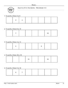 Count by 1 Worksheet