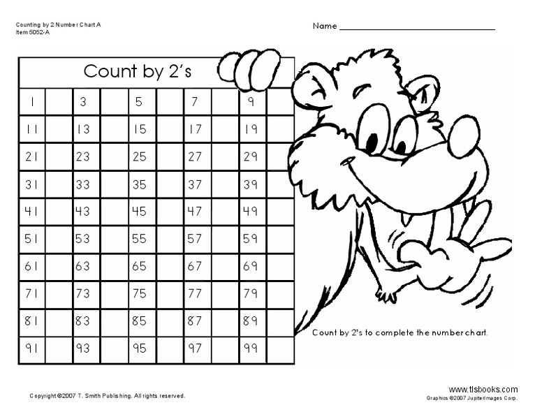 Count by 2's Worksheet