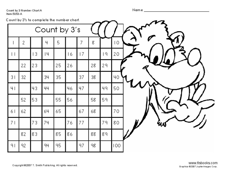 Count By 3's Worksheet