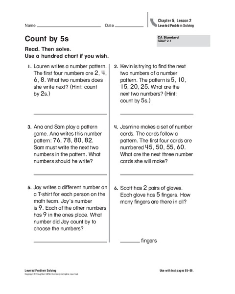 Count by 5's Worksheet