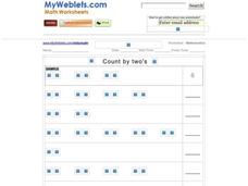 Count By Two's Worksheet