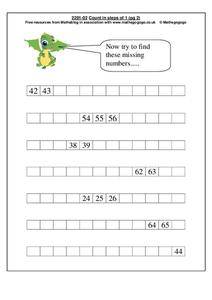 Count in Steps of 1 Worksheet