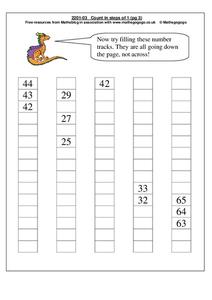 Count in Steps of 1 Worksheet