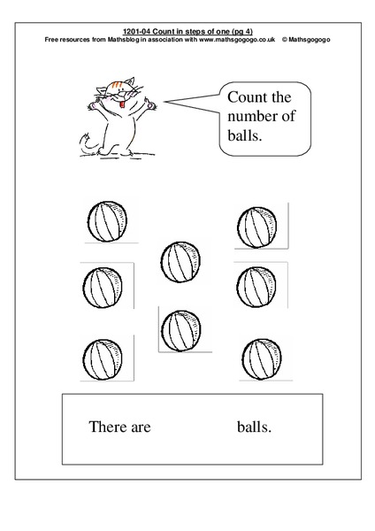 Count in steps of one Worksheet