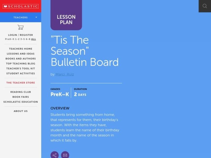 "Tis The Season" Bulletin Board Lesson Plan