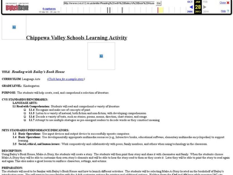 Reading with Bailey’s Book House Lesson Plan