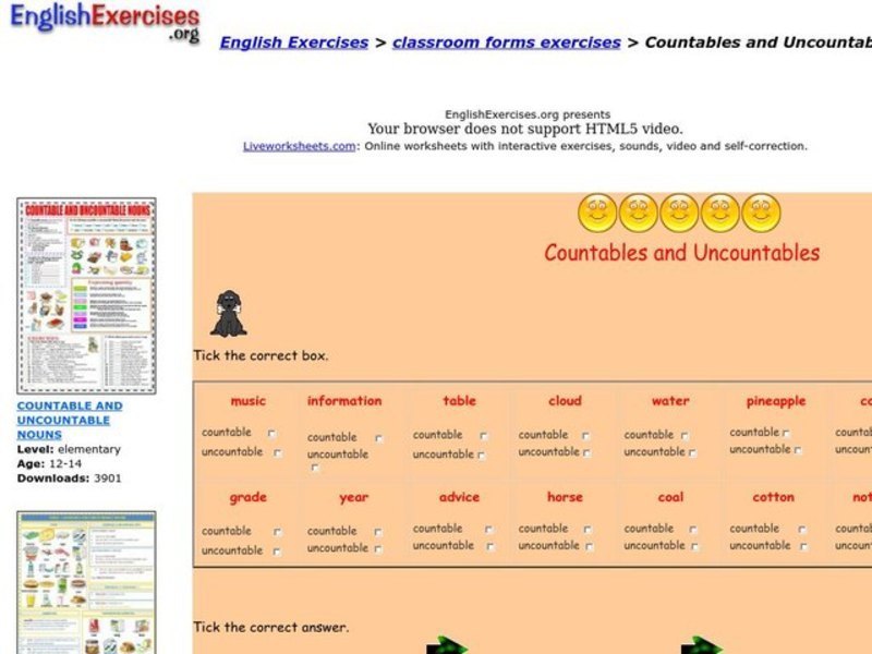 Countables and Uncountables Interactive