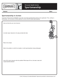 Handout: Sportsmanship (Grades 6 to 8) Worksheet